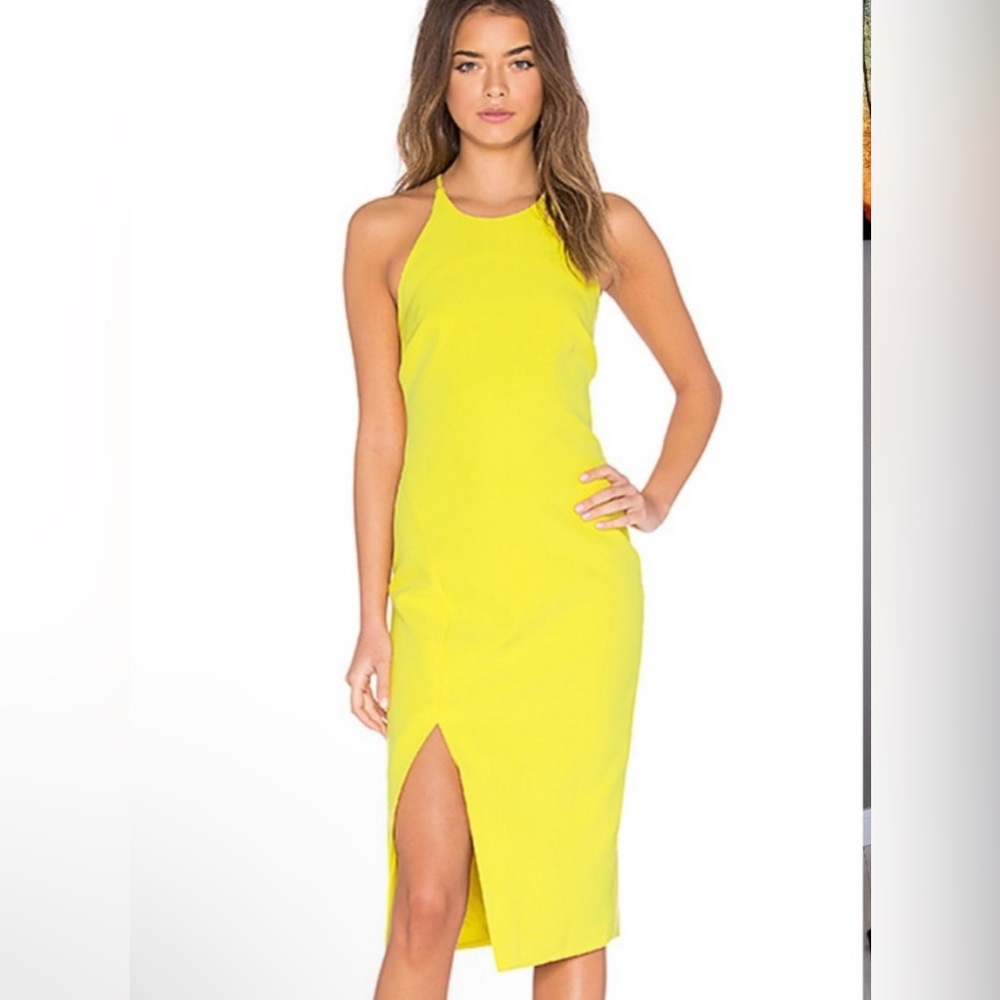 Bardot Cara Yellow Halter Neck Dress